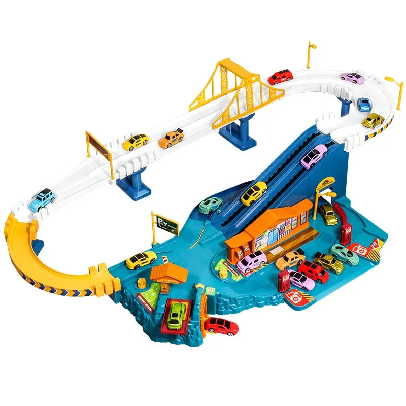 Dinosaur Parking Garage Rail Car Set