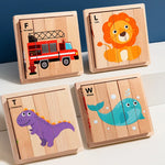 Montessori 3D Wooden Animal Transport Building Blocks Puzzle