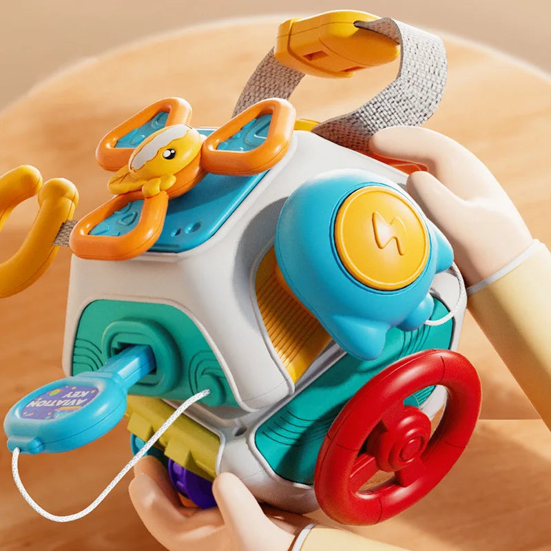 Baby Busy Board Cube Montessori Sensory Toys for Toddler