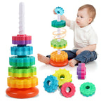 Rotating Rainbow Stacking Tower