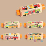 3D Wooden Jigsaw Rotating Puzzle Blocks