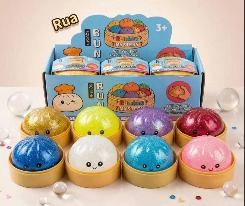 BunBuddies™ Slow-Rise Squishy Stress Relief Toy with Steamer Basket