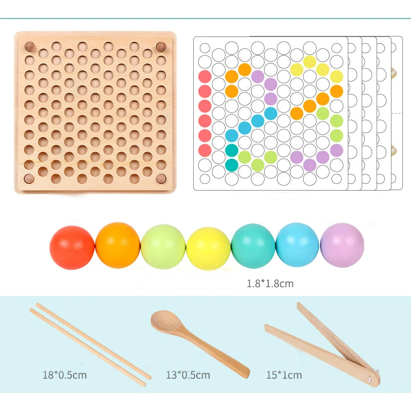 Wooden Clip Beads Educational Game, photo 2
