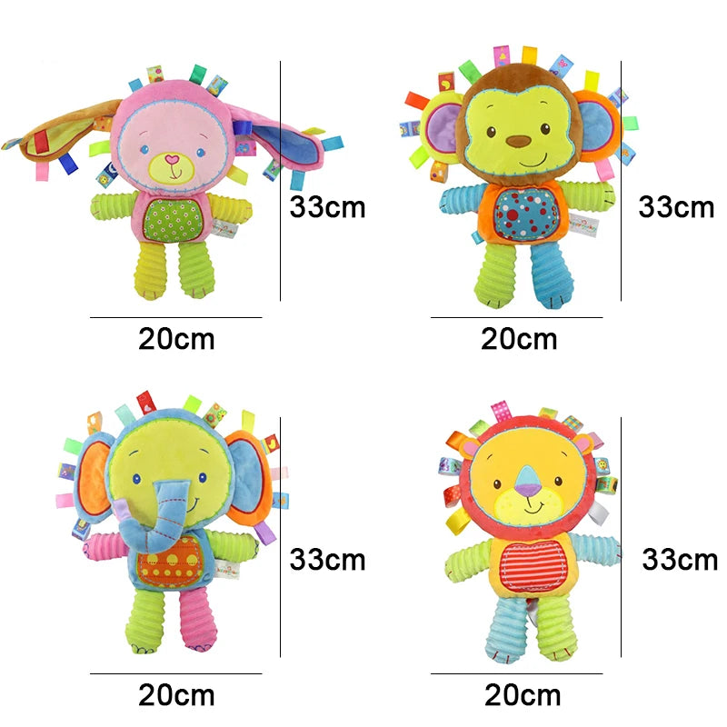 Animal Taggie Plush Rattle with Bell