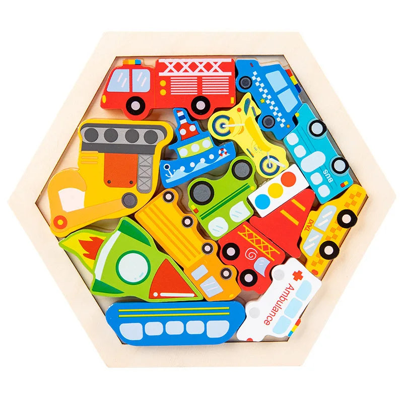 Wooden 3D Cognitive Jigsaw Puzzle