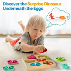 Montessori Wooden Dinosaur Egg Peg Jigsaw Puzzle