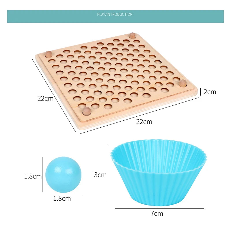 Montessori Wooden Beads Sorting Game