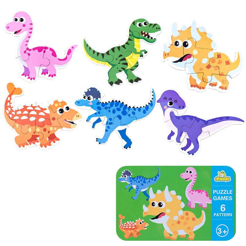 Wooden Animal and Vehicle Jigsaw Puzzle Set