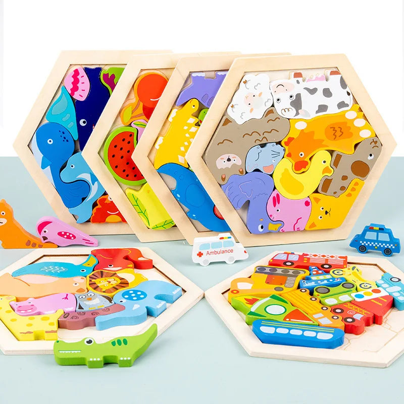 Wooden 3D Cognitive Jigsaw Puzzle