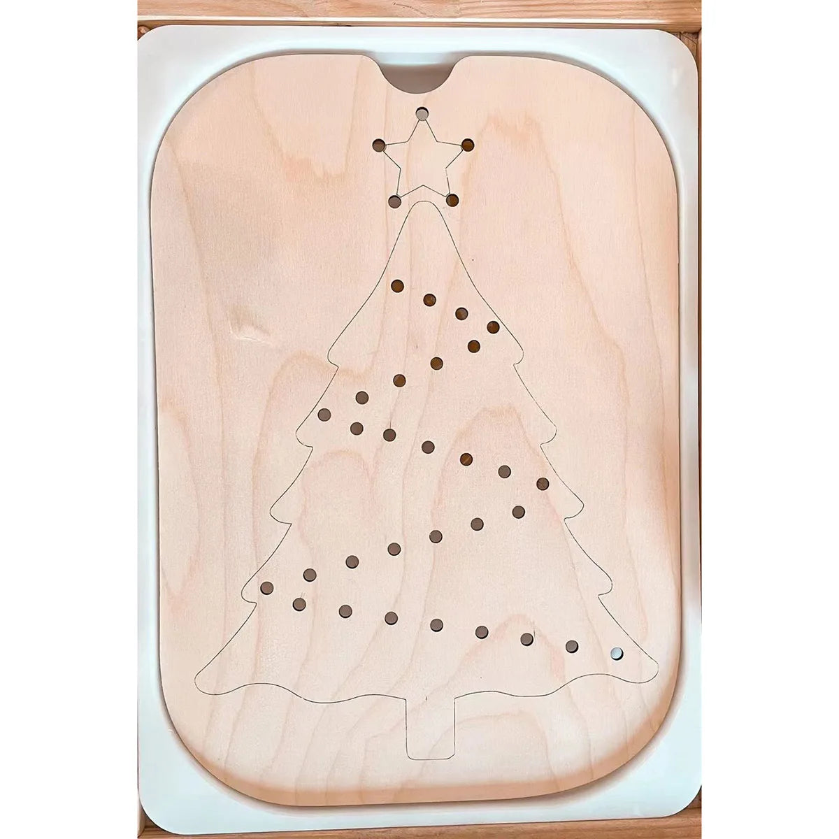 Montessori Children's Sensory Tray Table Wooden Tile