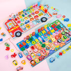 Wooden Busy Board with Fishing Game