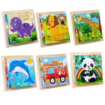 Montessori 6-in-1 Wooden Cube Puzzle Blocks