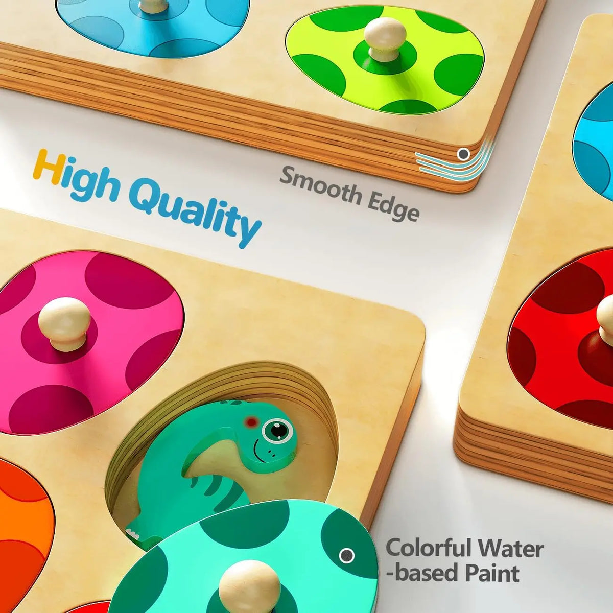 Montessori Wooden Dinosaur Egg Peg Jigsaw Puzzle