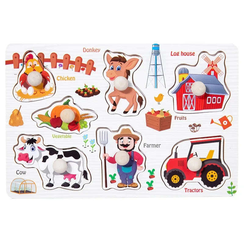 Montessori Wooden Puzzle Board for Toddlers
