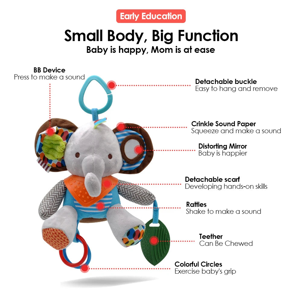 Hanging Animal Plush Stroller Toy