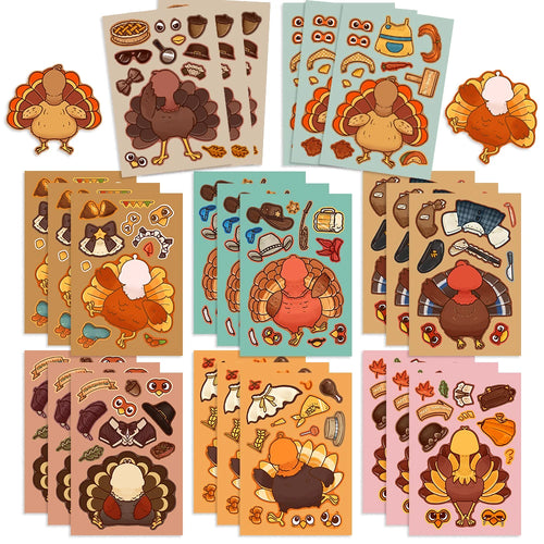 Thanksgiving Make-a-Turkey Face Stickers