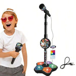 Kids Karaoke Microphone Stand with LED Lights