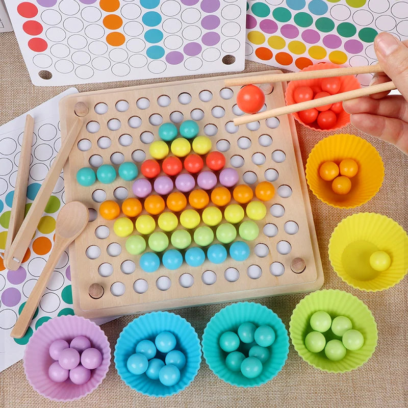 Wooden Clip Beads Educational Game