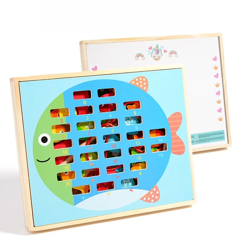 Wooden Magnetic Fishing and Drawing Game