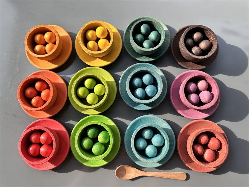 Montessori Rainbow Sorting Bowls Set