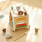 5-in-1 Montessori Wooden Busy Bus