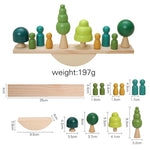 Montessori Sensory Wooden Forest Blocks & Animal Threading Toys