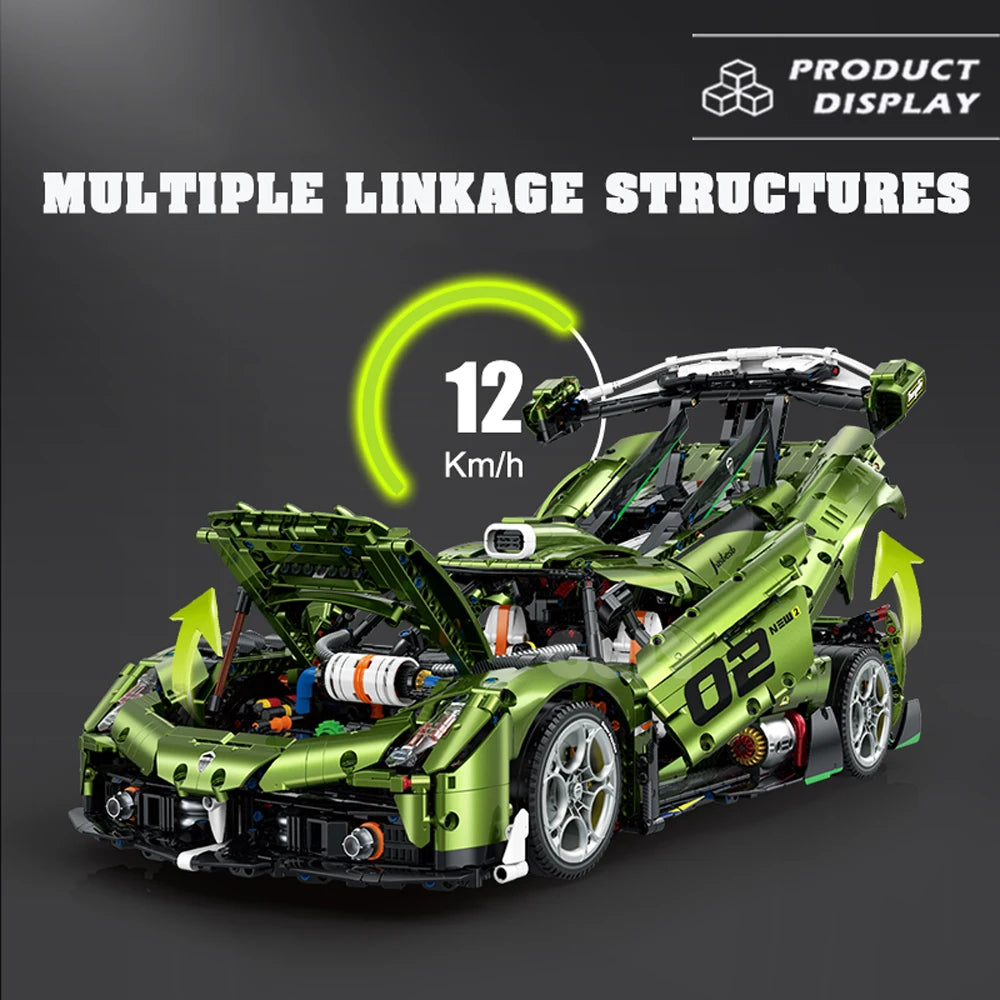 Keni Saige™ 1:8 Scale Supercar Building Blocks Model