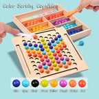 Wooden Clip Beads Sorting Game