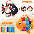 Tummy Time Fish Plush with Baby Mirror
