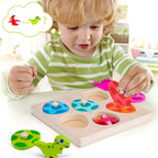 Montessori Wooden Dinosaur Egg Peg Jigsaw Puzzle