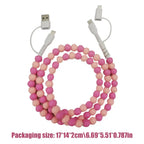 4-in-1 Beaded Charging Cable – 66W Fast Charger