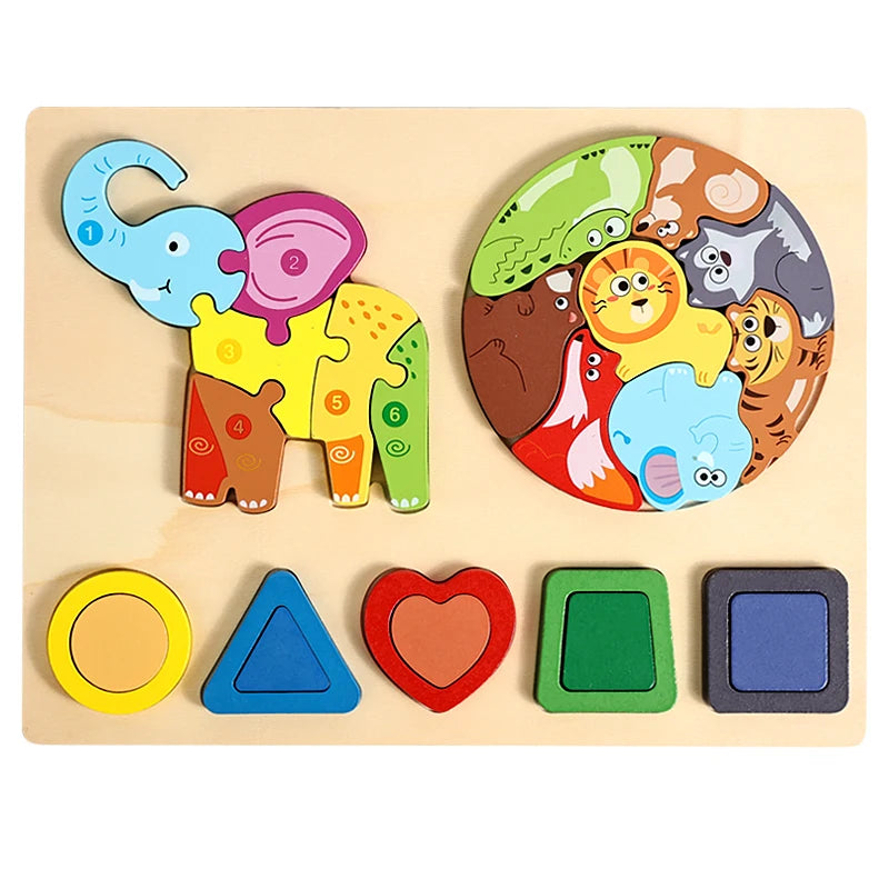 Wooden Chunky Animal 3D Puzzle