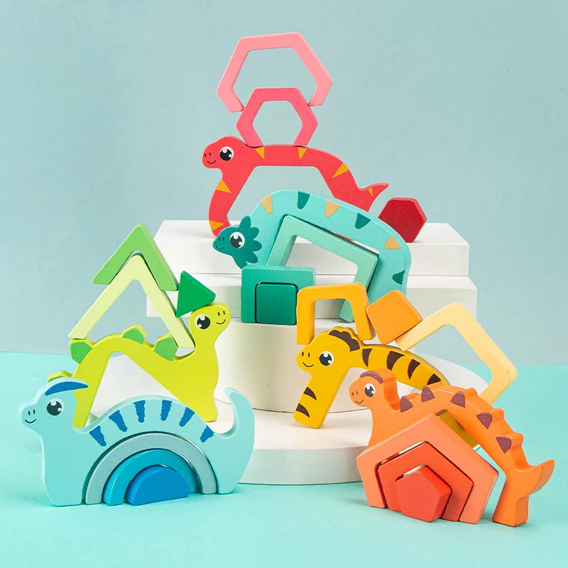 Wooden Dinosaur Shape Matching Puzzle