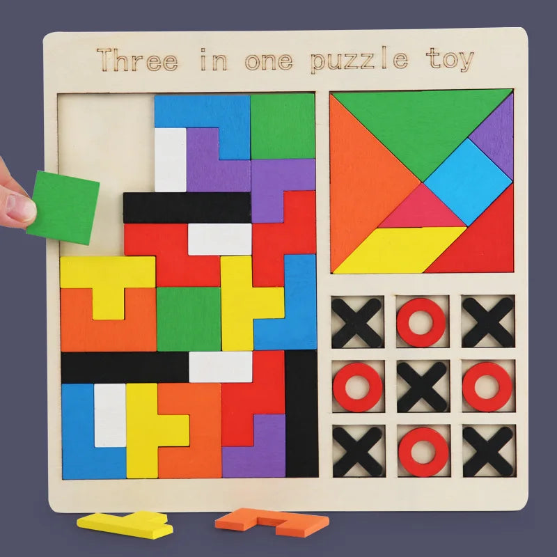 3-in-1 Montessori Wooden Puzzle Board, photo 2
