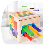 Wooden 5-in-1 Shape and Color Sorting Cube