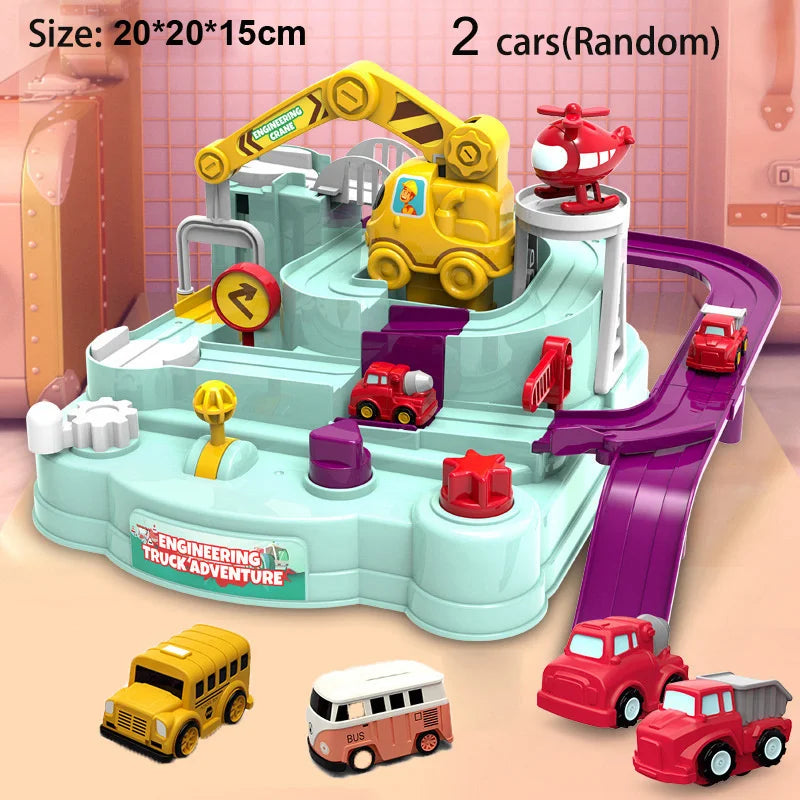 Track Car Parking Playset