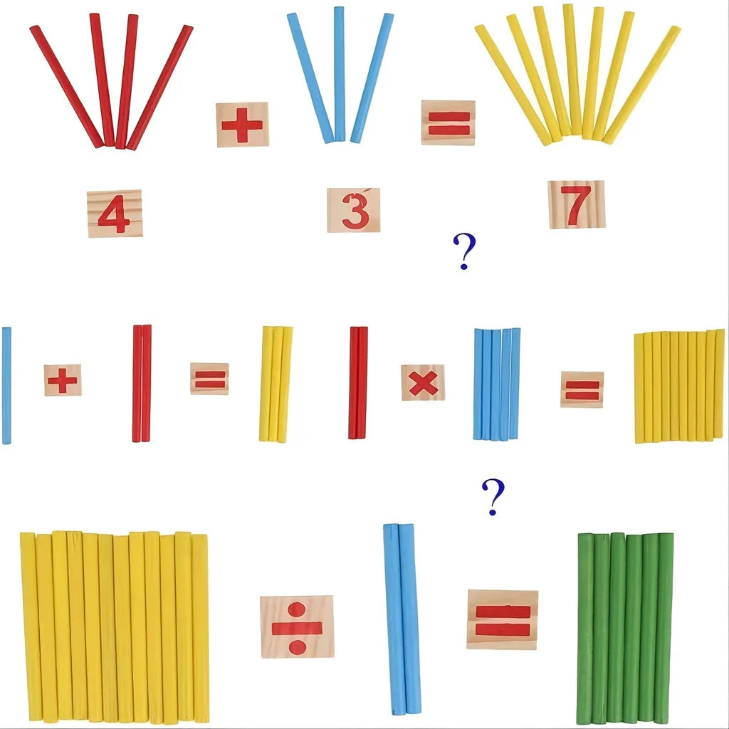 Montessori Wooden Counting Sticks Math Set