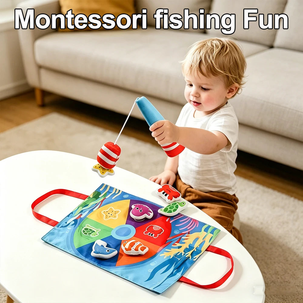 Montessori Cloth Fishing Game with Sea Animals