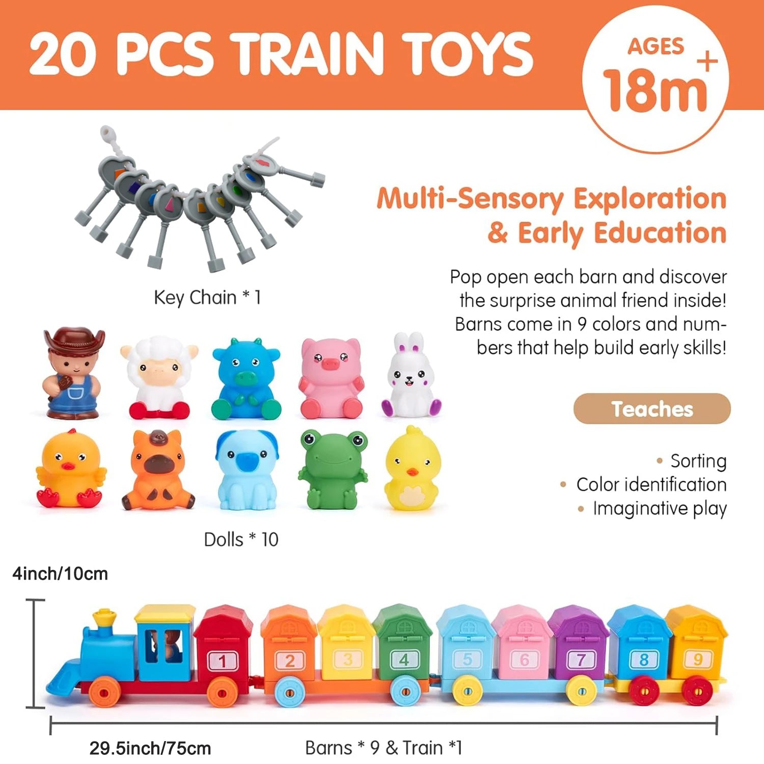 Montessori Farm Train Sorting & Locking Set