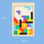 Wooden Tangram Puzzle Blocks – 3D Brain Teaser Toy