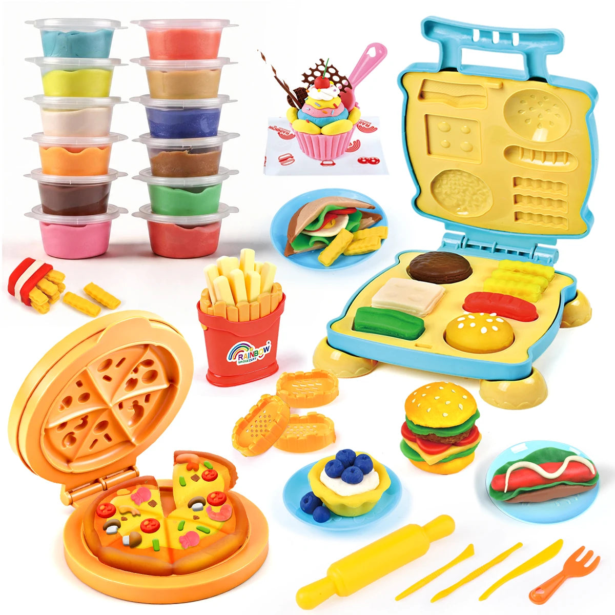 Pretend Chef Play Dough Kit with Molds and Tools