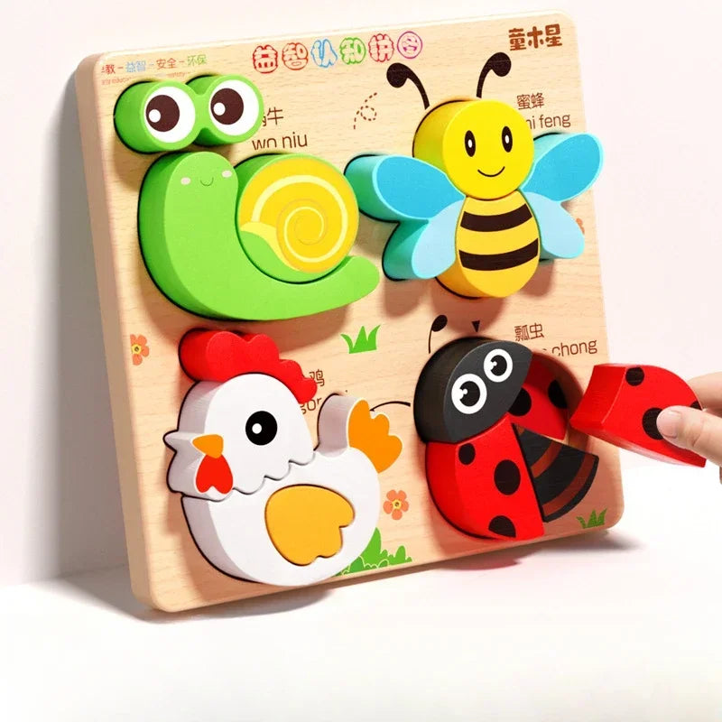Wooden 3D Puzzle Sets (Animals, Vehicles & More)