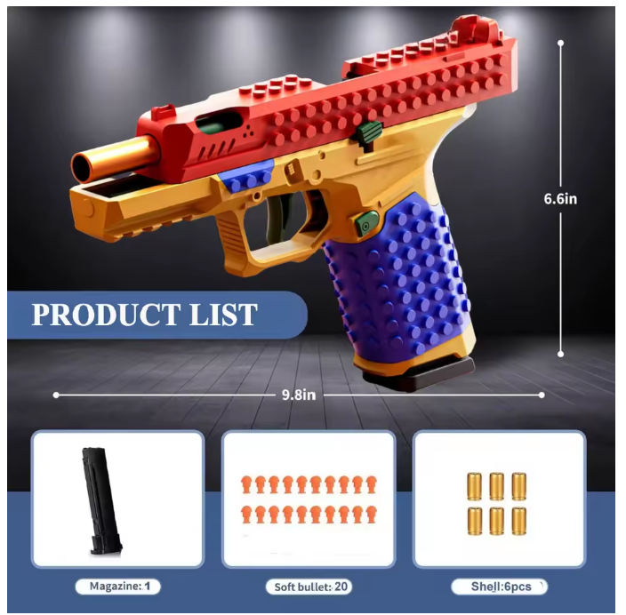 BrickBlaze™ Building Block Blaster – Foam Projectile Construction Gun