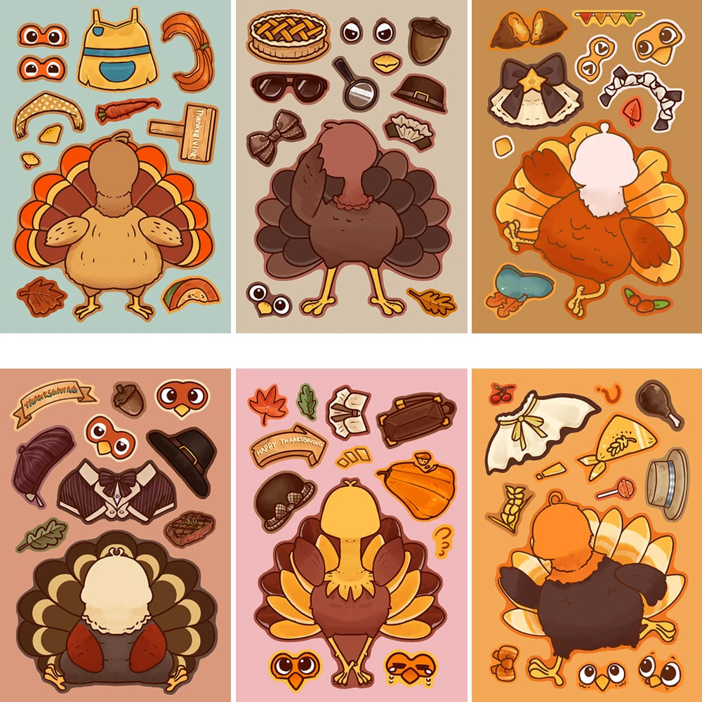 Thanksgiving Make-a-Turkey Face Stickers