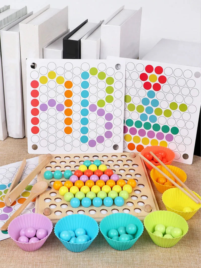 Brain Training Clip Beads Puzzle Board