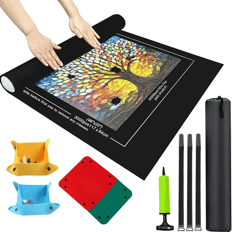 PuzzleRoll™ Storage Mat – Roll-Up Puzzle Saver for 1000–3000 Piece Puzzles
