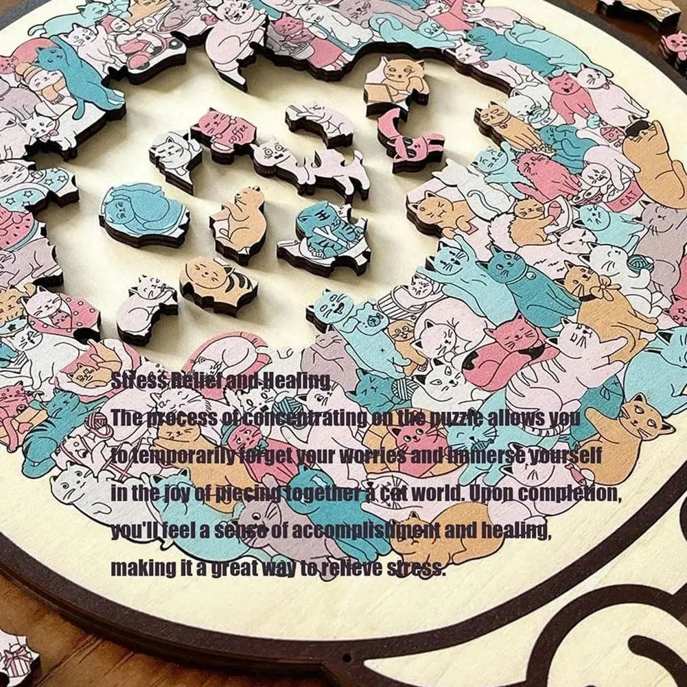 SereniCat 135-Piece Wooden Puzzle
