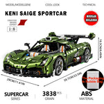 Keni Saige™ 1:8 Scale Supercar Building Blocks Model