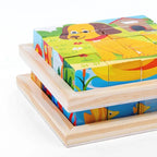 Montessori 6-in-1 Wooden Cube Puzzle Blocks