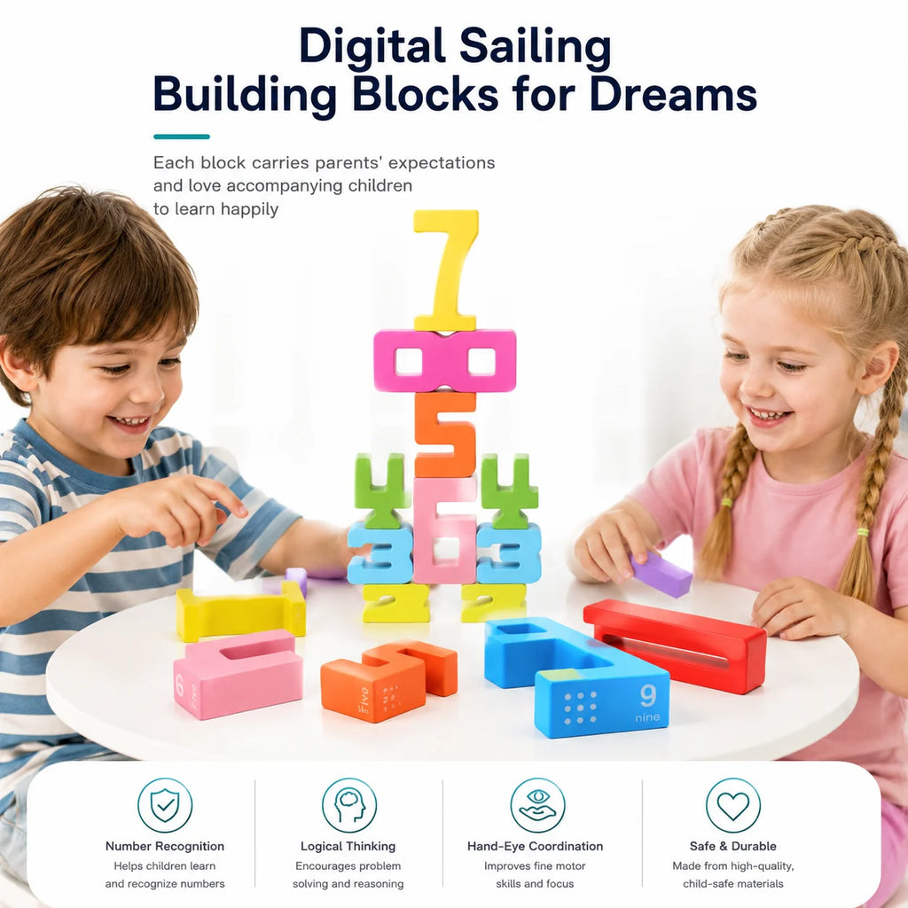 Montessori Wooden Number Blocks for Learning